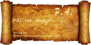 Péter Anatol névjegykártya